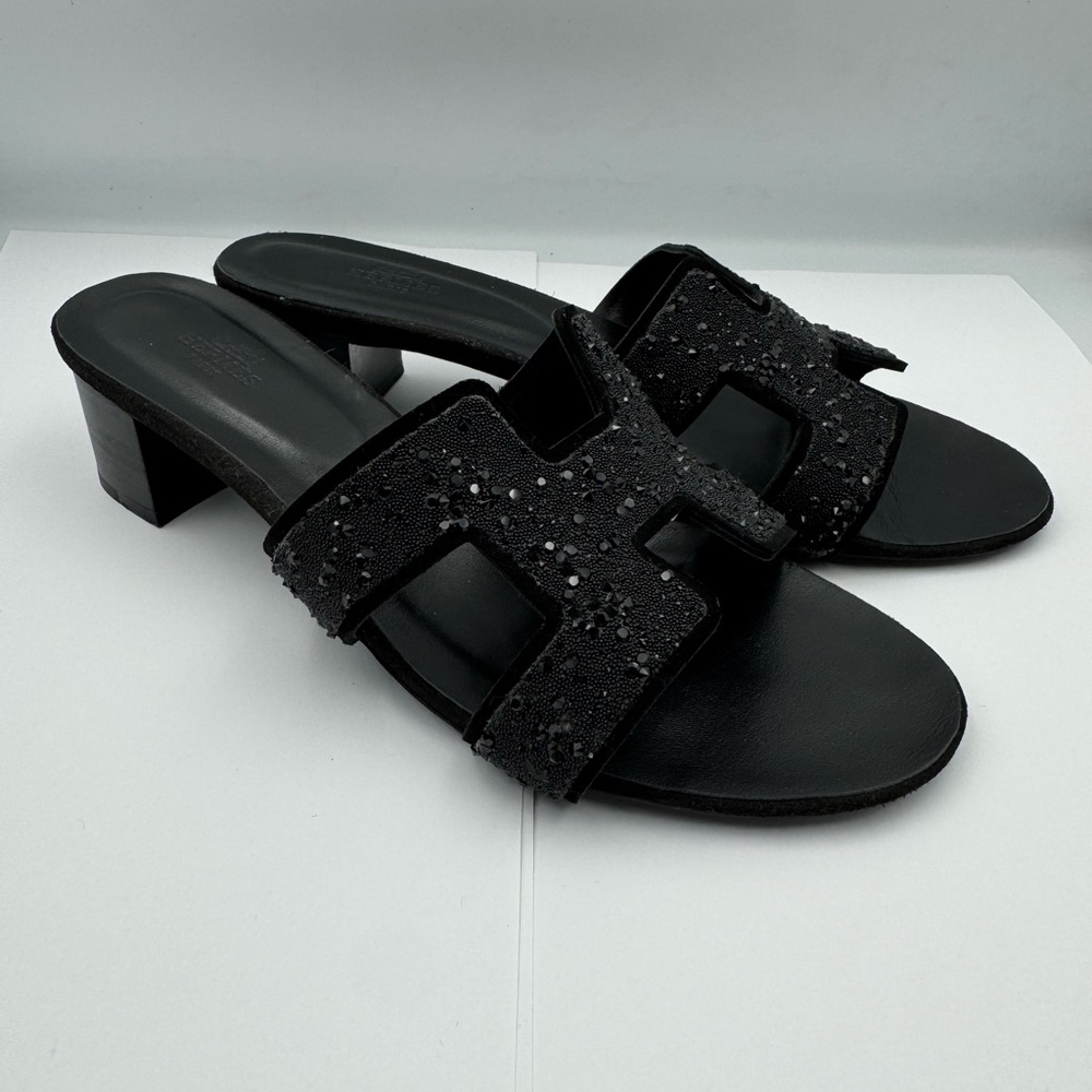 Hermes Black Oasis Sandals